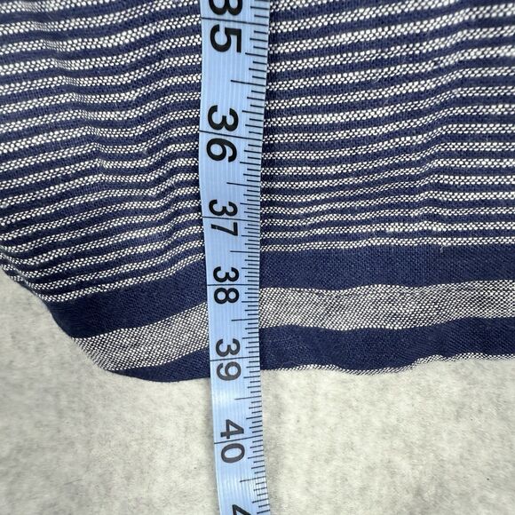 LOFT Outlet Lounge Sz Small Blue Stripe Sleeveless Dress V-Neck - Picture 11 of 11